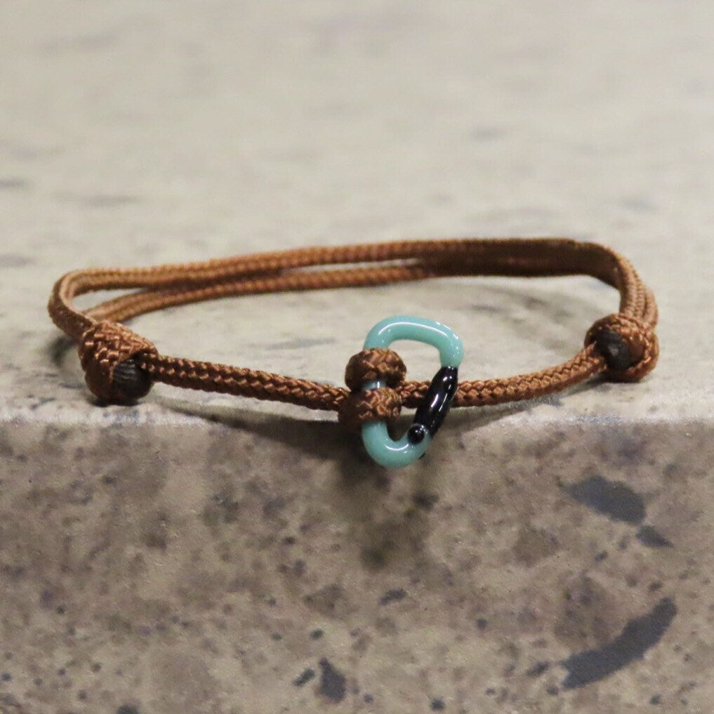 Mint Green Bracelet | Glass Carabiner | Rock Climbing Gift